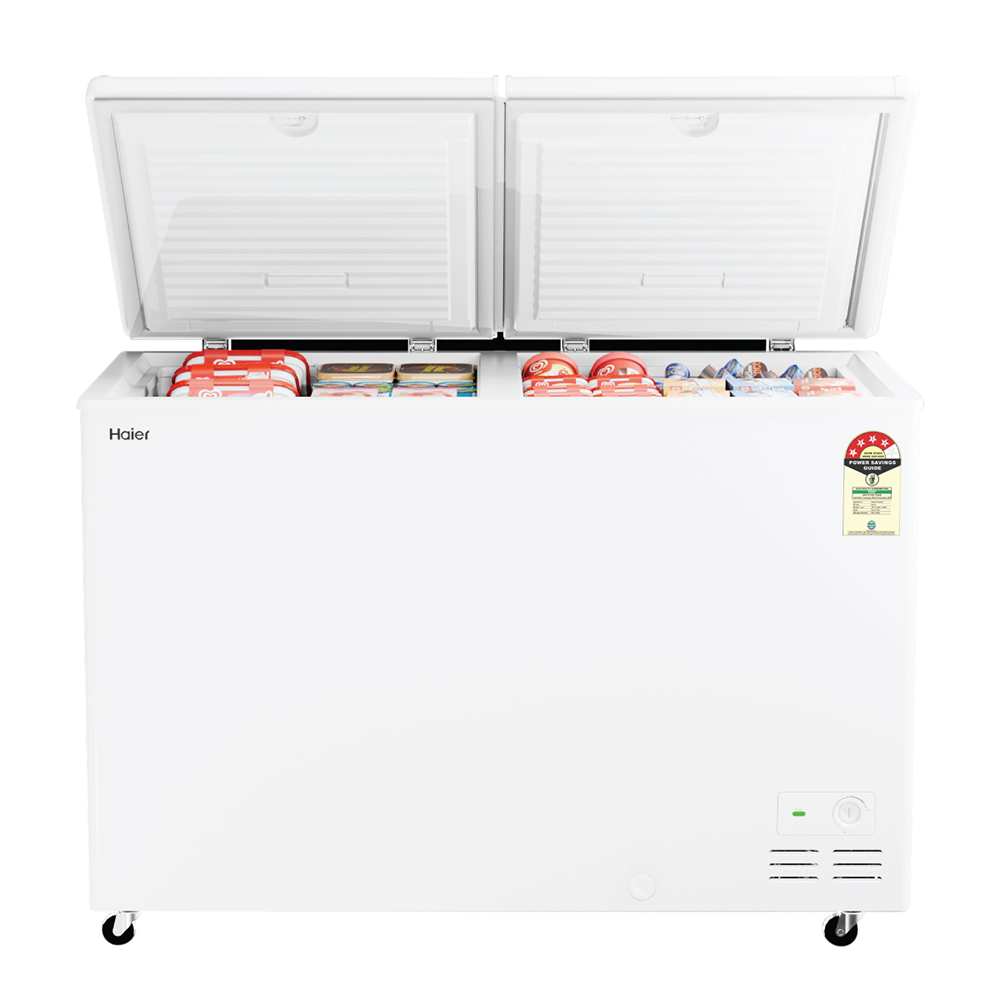 Haier Deep Freezer 320L, Hard Top Convertible Double Door (White)